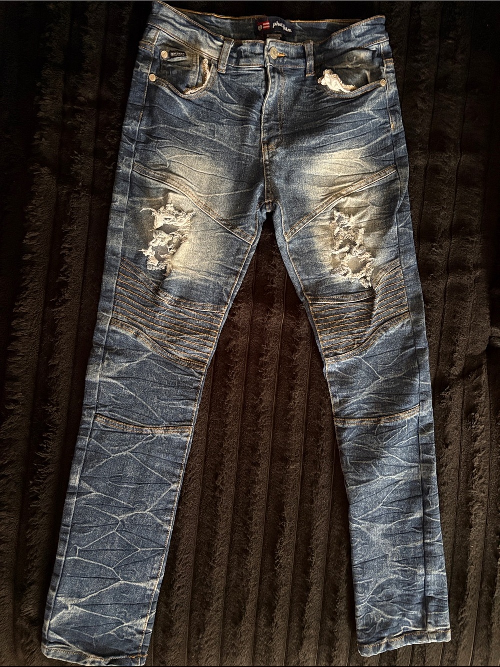 Phat Farm Distressed Blue Wash Kids Jeans